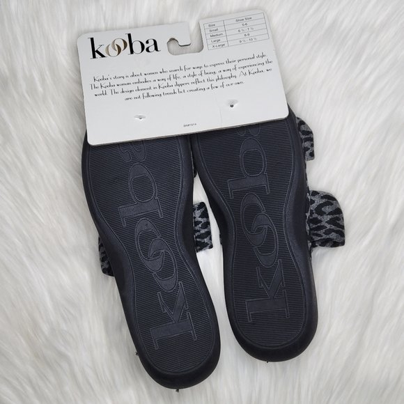 Kooba Leopard Open Toe Scuff Memory Foam Slippers Womens XL (9.5-10.5) NEW - Picture 5 of 8